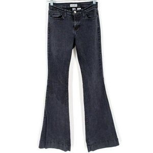 JUDY BLUE Sz 7/28 Black Flare Bell Bottom MidRise Stretch Denim Jeans Casual Y2K